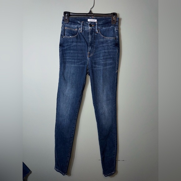 Good American Good Waist High Waist Skinny Jeans in Blue 195 size 2/26 GW899T - Picture 1 of 4